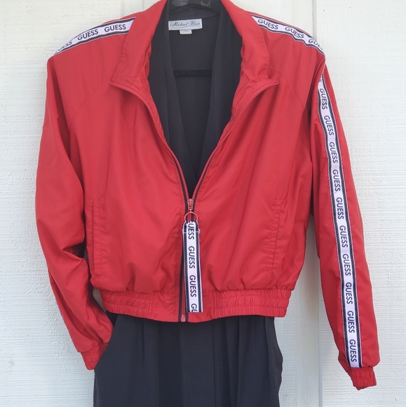 Guess Jackets & Blazers - Guess Red Cropped Jacket